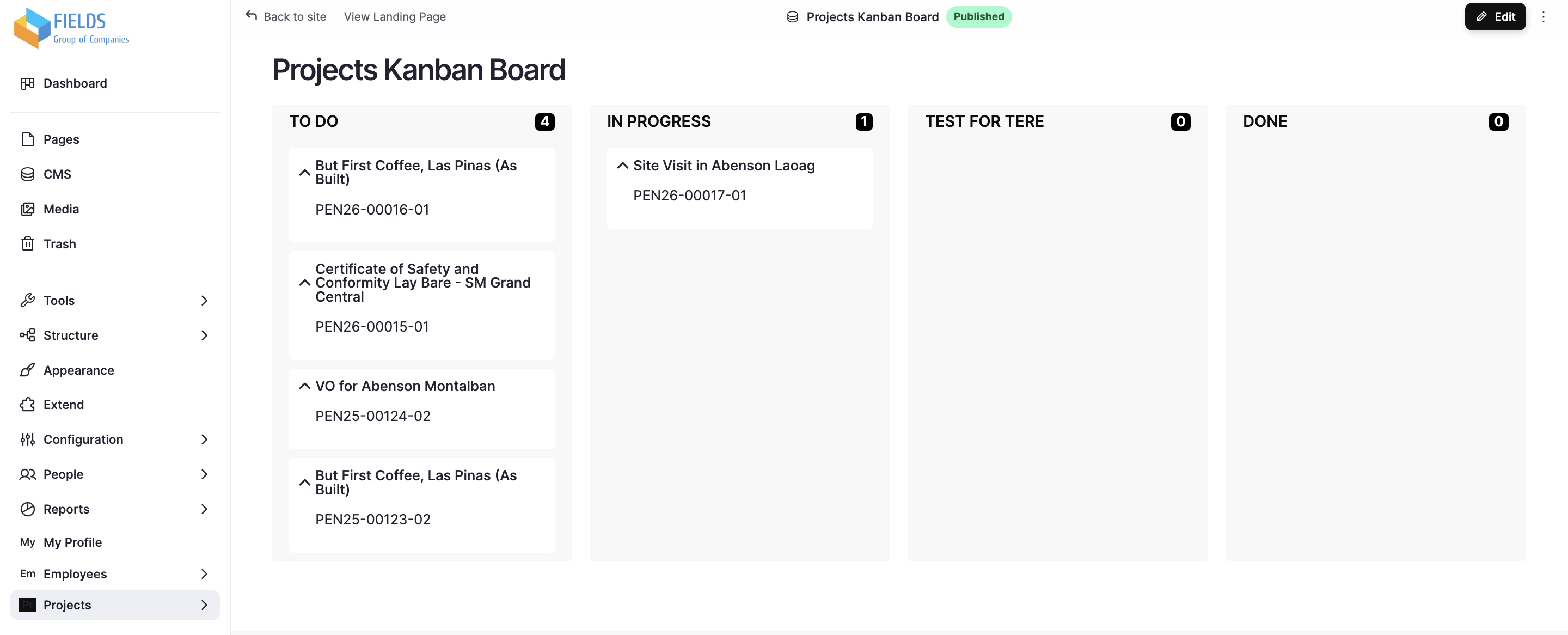 Fields Group Portal